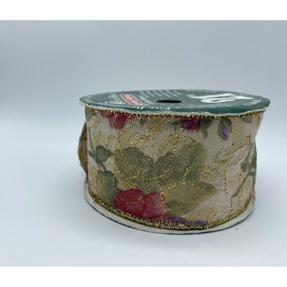 Holiday Ribbon 2" Wide Approximately 21 Ft. Long Trim A Home Romantic Heirloom - Picture 8 of 8